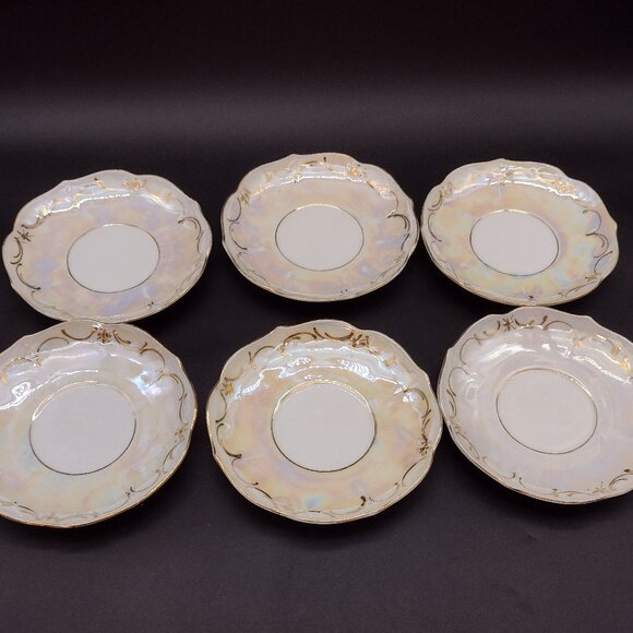 6 Iridescent Side Plates by Carl Tielsch C.T. Altwasser - Picture 1 of 11